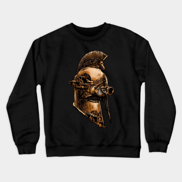 Steampunk Ancient Greek Spartan Warrior Helmet Crewneck Sweatshirt by Styr Designs